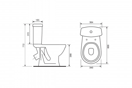 Унитаз-компакт Оскольская керамика СУПЕРКОМПАКТ косой выпуск (г. Старый Оскол)