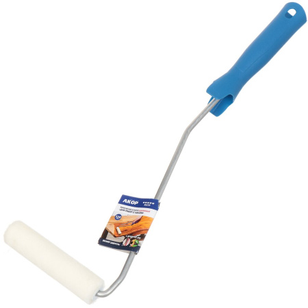 Мини-валик АКОР для работ с лаками 110 мм удлиненная ручка велюр