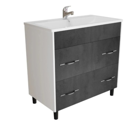 Тумба MIXLINE СУРА-80 Графит с умывальником МАРГО-80