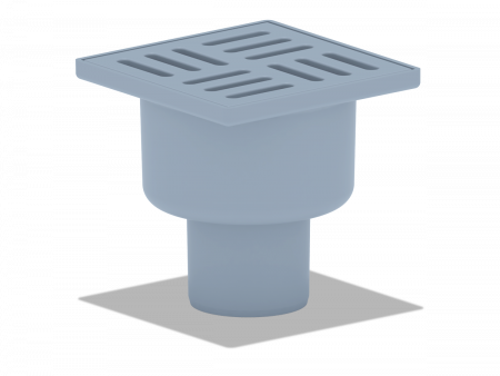 Трап ТА 5204 10*10 Ф50 вертикальный пластиковая решетка  