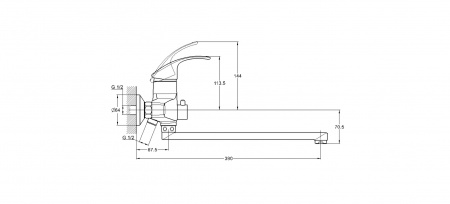 Смеситель для ванны G-lauf LWZ7-А182 латунь