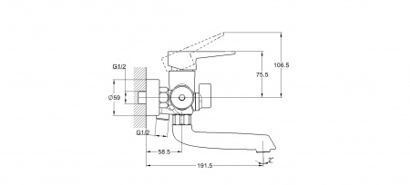 Смеситель для ванны G-lauf NUD3-А045 