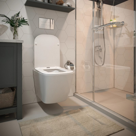 Унитаз подвесной безободковый WAVE QUADRO белый XL