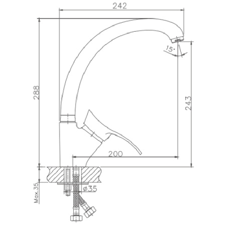 Смеситель для кухни HAIBA НВ4101-1 латунь