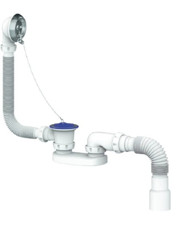 Сифон для ванны 1 1/2 S 12 UNICORN  с гофрой плоский