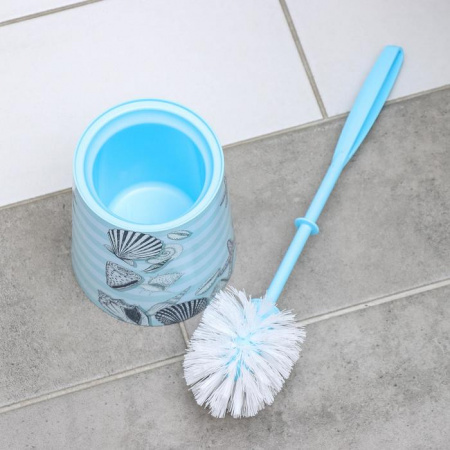 Ерш для унитаза с подставкой "МОРСКОЙ" круглый